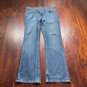 Vintage Levis 527 Jeans Mens 33x30 Blue Denim Bootcut Faded Whiskers Denim Y2K